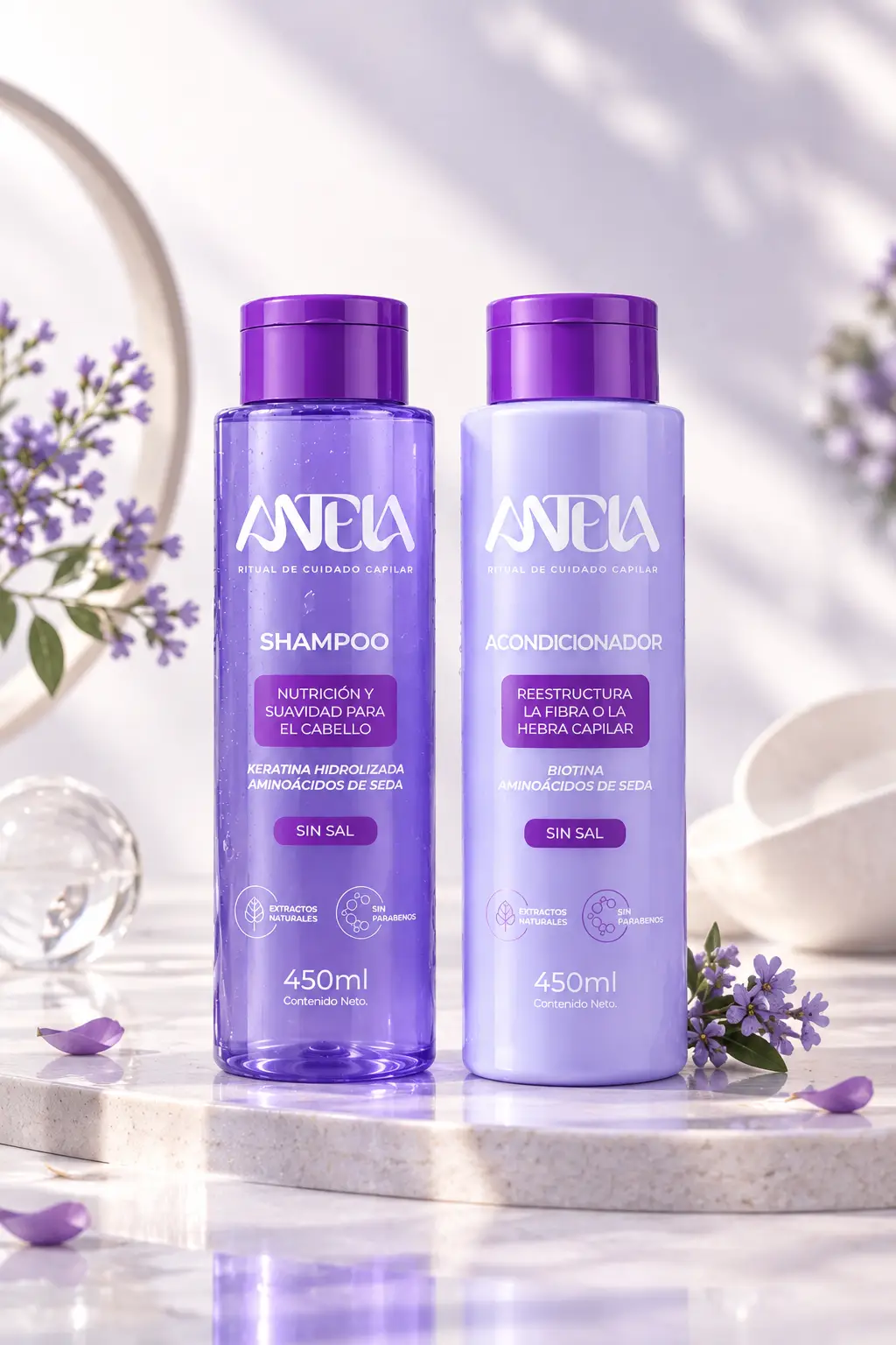 Ritual ANTEIA con shampoo y acondicionador para el cuidado capilar